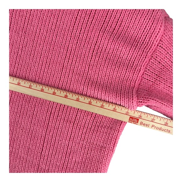 Aerie Sunset Chenille Pink Turtleneck Oversized Chunky‎ Sweater Womens Medium - Picture 2 of 10